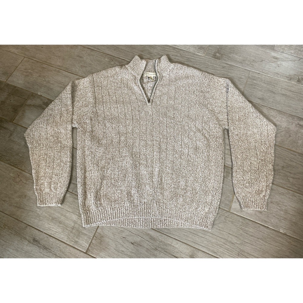 Preswick & Moore 100% Cotton Men's Sweater Size XL Beige